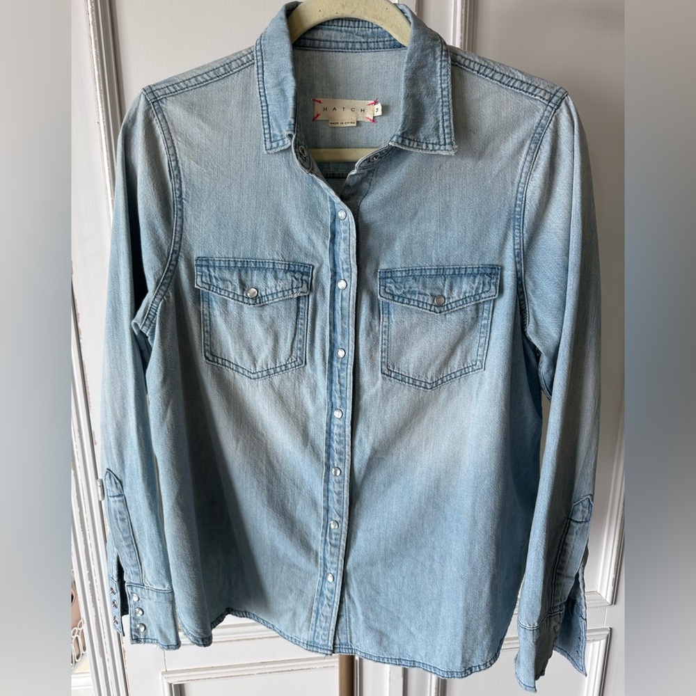 Hatch Light Blue Denim Button Down Shirt - Picture 3 of 6